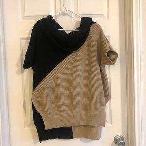 Black & taupe color block sweater